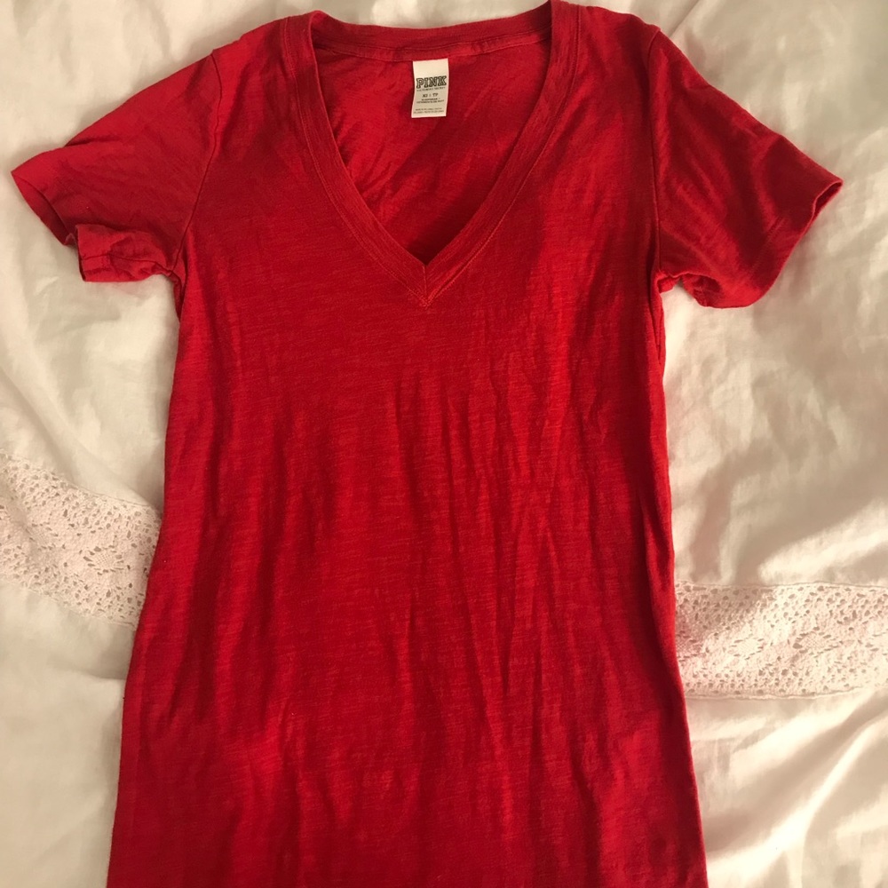 VS PINK short sleeved v-neck t shirt